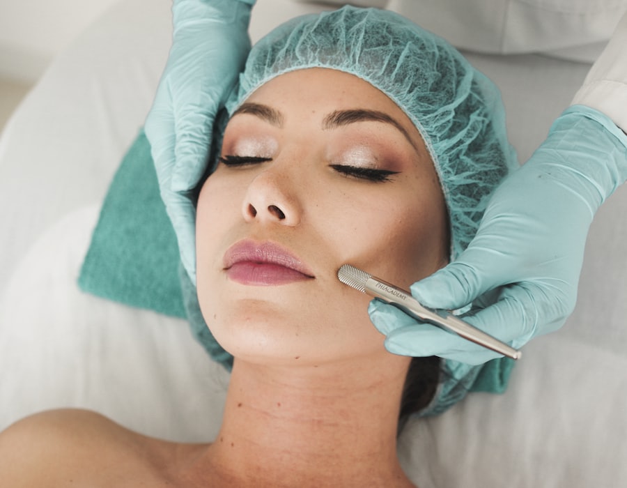 Skin before a HydraGlow facial series, illustrative